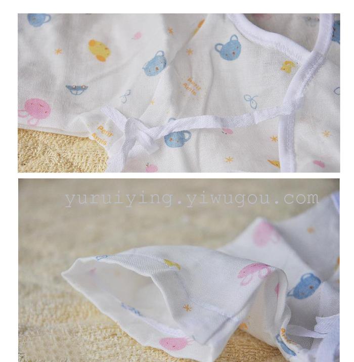Foreign trade newborn one-piece suit, gauze short-sleeved butterfly suit, summer crawling suit, Hayi baby suit pic 4