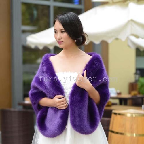 purple rabbit fur vest faux fur shawl plush shawl wedding shawl large scarf