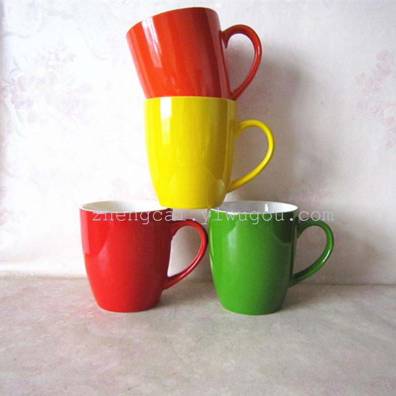 陶瓷咖啡杯 色釉广告杯 订做杯子 马克杯