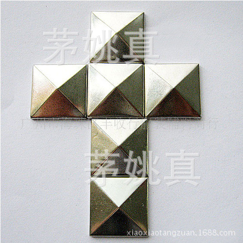 square round tip jeans leather bag special copper hot drilling octagonal pointed top copper hot sheet