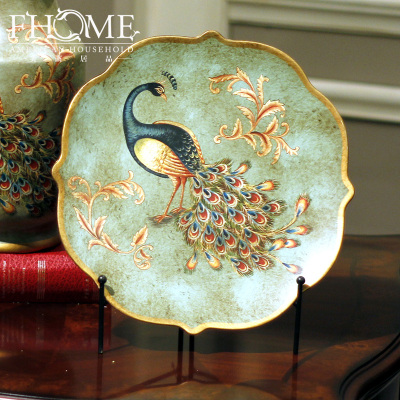 Craft green Peacock ceramic decoration home decoration ornaments painted wobble wobble pendulum housewarming gifts