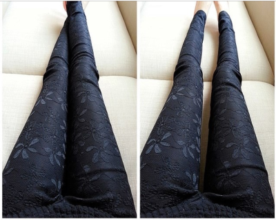 2015 stitching Lace Leggings Korean new slim pencil pants