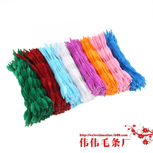 Mixed 100 Twisted Sticks Wool Strips Wool Root Wool Strips DIY Iron Wire Fluff 