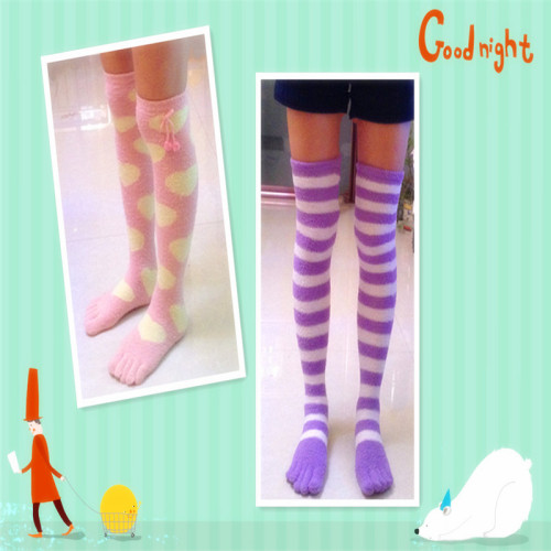 stall coral fleece overknee long boot women‘s socks women‘s socks sleeping socks high-top terry room socks