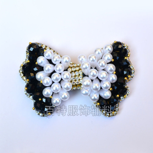 [Factory Direct Sales] Handmade Beaded Shoe Ornament Foreign Trade Pearl Rhinestones Shoe Ornament Handmade Bow Shoe Accessory