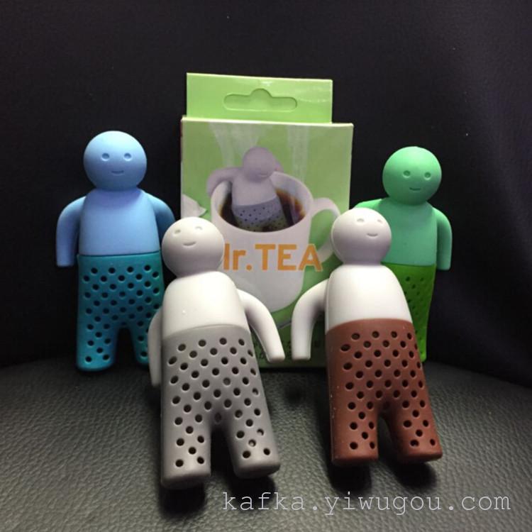 创意新款小人泡茶器  Mr. TEA 茶先生泡澡小人硅胶