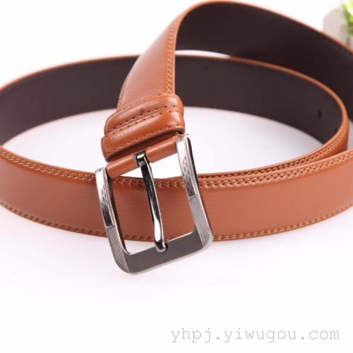 Wholesale 4.0 Men‘s Leather Texture Alloy Pin Buckle High-Grade Belt Belt