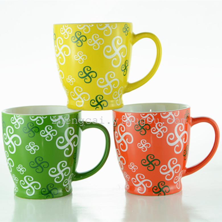 炻瓷杯 色釉陶瓷杯 广告杯