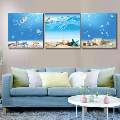European Corridor Decorative Painting Marine Series Decorative Painting Living Room Ornaments Bedroom Ice Crystal Frameless Painting Oil Painting Starfish Shell