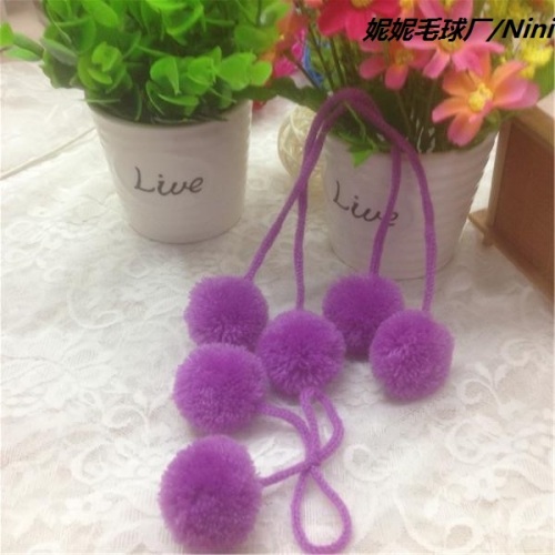Polyester Cashmere Purple Pair Ball Hairy Ball Factory Direct Sales
