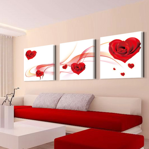 rose lily flower living room painting bedroom bedside hanging painting sofa background wall painting