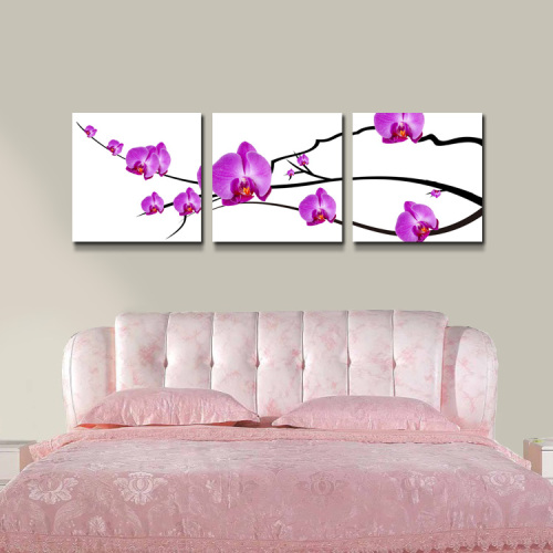 Hanging Painting and Decorative Painting Fresh Landscape Flower Living Room Sofa Background Painting Bedroom Frameless Wall Hanging Combination of Three Combination of Paintings