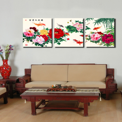 nine fish picture living room frameless decorative painting chinese bedroom mural painting