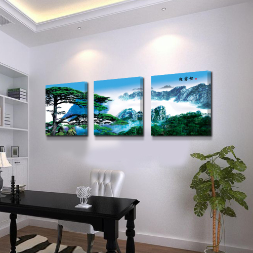 living room decorative painting frameless ice crystal painting hanging painting welcome pine