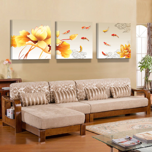 Nine Fish Pattern Living Room Frameless Decorative Painting chinese Bedroom Hanging Painting 