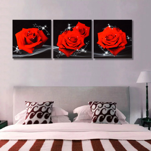 Rose Flower Bedroom Hanging Painting Bedside Decorative Painting Living Room Background Wall Painting