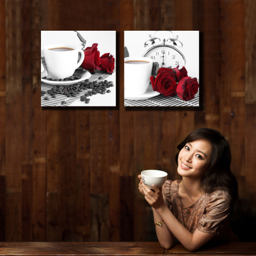 coffee restaurant decoration painting modern minimalist cafe hanging picture frameless ice crystal painting