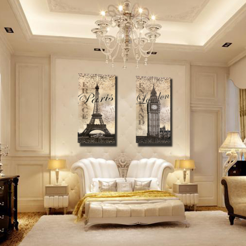 living room decorative painting study hanging painting framed ice crystal painting european architecture picture oblique tower ferris wheel