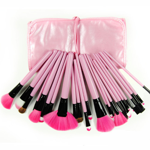 4 Pink Nylon Hair Makeup Brush Set 