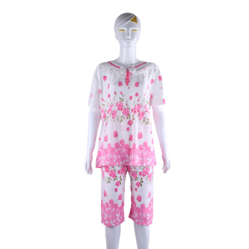 Free Shipping South Korea Dongdaemun Women‘s Summer Luxury White Princess Short Sleeve Cotton Pajamas Set