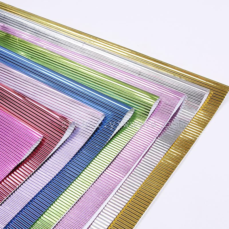 厂家直销彩色珠光瓦楞纸 高档卡通鲜花花束包装纸 花店包装材料