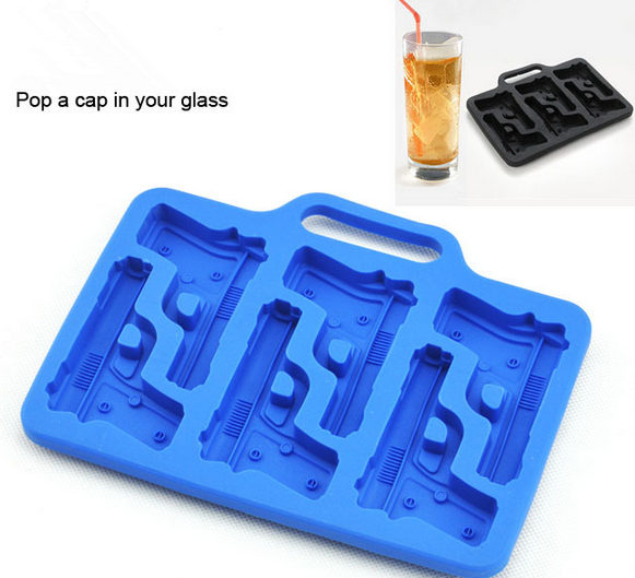 创意手枪冰格 新款 硅胶制冰盒 手枪造型冰模