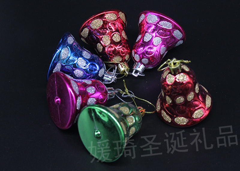 圣诞礼品 圣诞彩绘铃铛 圣诞钟 圣诞装饰品 塑料铃铛