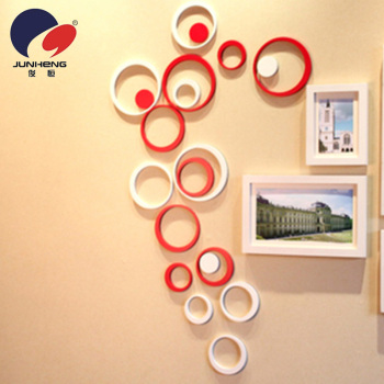 木质圆形3D立体墙贴电视背景墙客厅卧室儿童