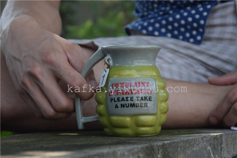 创意手雷杯 手榴弹个性陶瓷杯 炸弹杯 新奇特马克杯