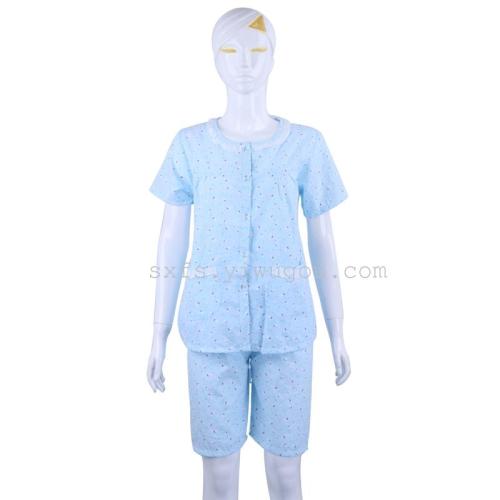 korean style women‘s cotton short sleeve summer loose large size nightdress pajamas can be worn outside home wear