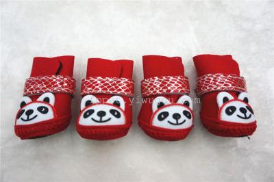 Pet shoes dog shoes cute Panda shoe straps, adjustable pet shoes pet supplies 5