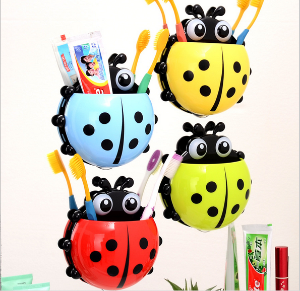 甲虫牙刷挂 可爱卡通牙刷架 动物瓢虫吸盘牙刷架