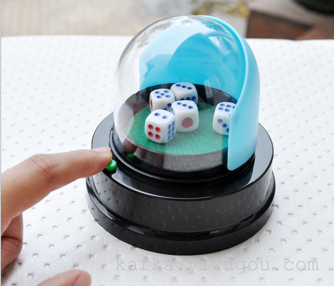 创意 电动骰盅/色盅 摇奖机 桌面休闲骰子游戏机