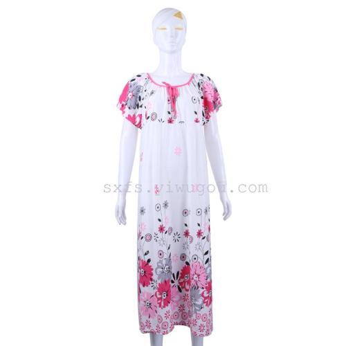 015 Genuine Summer Cool Ladies Casual Short Sleeve Homewear Size Nightdress 