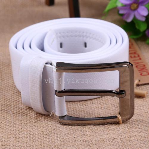 new multi-color leather embossed casual pin buckle belt men