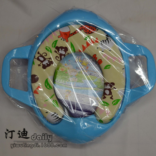 children‘s toilet seat with soft seat cushion double handle toilet seat increase convenience baby toilet toilet lid
