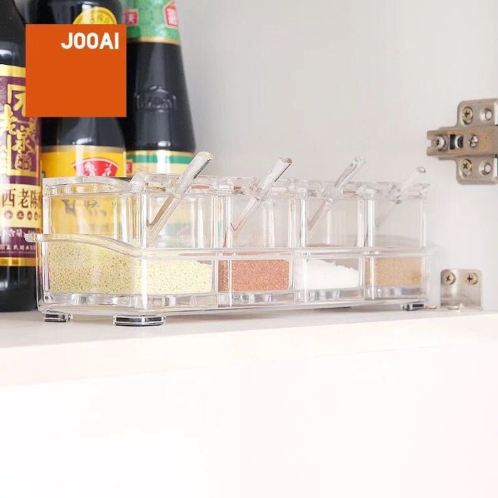 Acrylic seasoning bottle, seasoning box set, standing kitchen salt jar, sugar jar, seasoning jar, seasoning jar pic 2