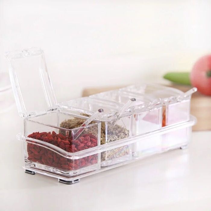 Acrylic seasoning bottle, seasoning box set, standing kitchen salt jar, sugar jar, seasoning jar, seasoning jar pic 3