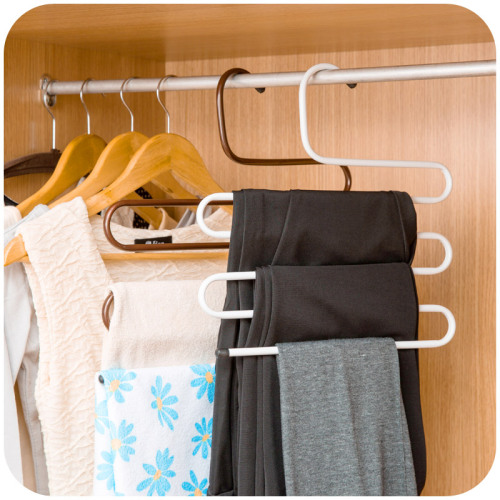 multifunctional s-type magic pants rack five-layer non-slip pants clip towel rack hanger