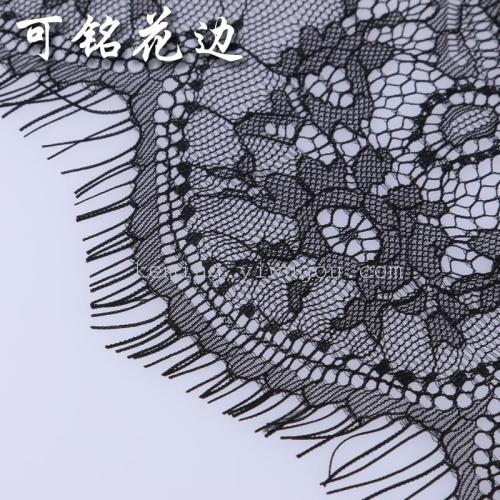 Elastic Lace Eyelash Lace Accessories Skirt Wrapped Chest Spring and Summer Black and White Lace