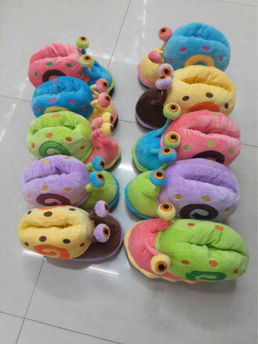 2019 winter new cartoon cotton slippers snail parent-child warm home cotton shoes floor shoes non-slip thickening