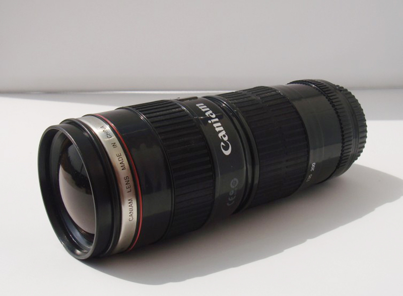 佳能小小黑三代镜头杯 带镜片盖水杯 相机造型杯