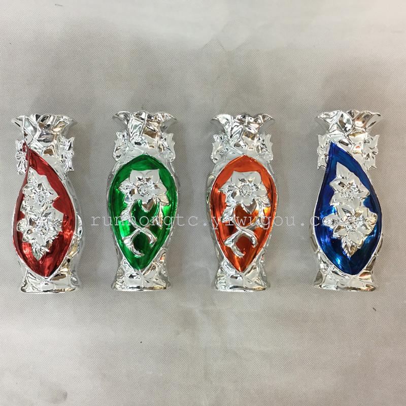 厂家直销8寸4色 电镀陶瓷花瓶 工艺品 家居摆件