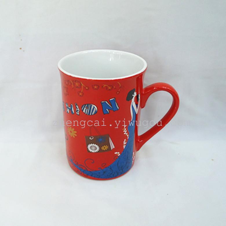 直升反口杯   陶瓷马克杯 卡通杯