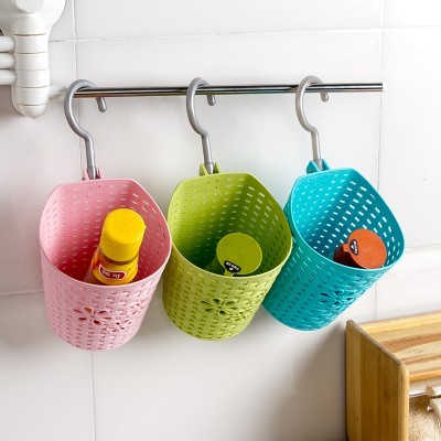 mini plastic rattan hanging basket free rotation bathroom toilet multi-layer storage hanging basket