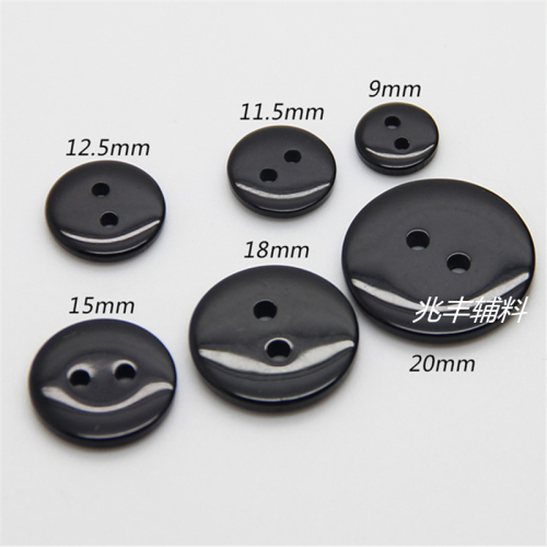 Factory Direct Sales Resin Button Monopoly Wholesale Plastic 9mm-30mm Two-Eye Bread Buckle