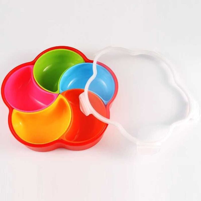 创意时尚密封带盖分格塑料糖果盒 欧式干果盘瓜果盘干果盒详情4