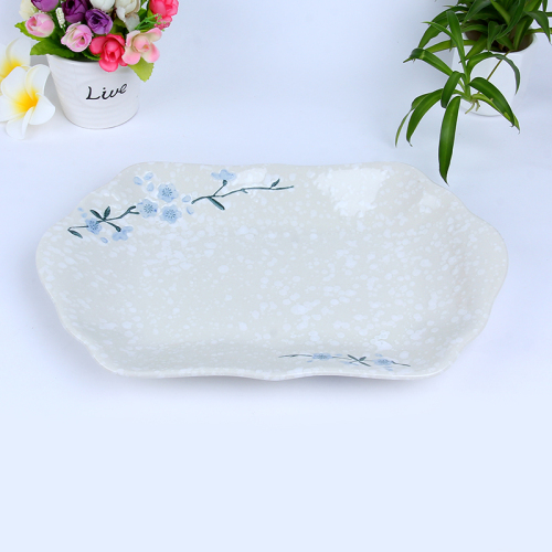 high-end tableware snowflake porcelain 12-inch binaural lace fish dish factory direct sales