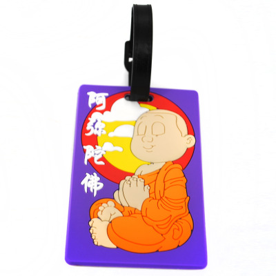etiqueta del equipajePVC luggage tag professional soft cute bald monk-made
