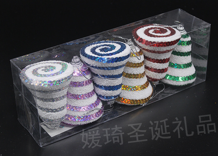 圣诞铃铛 泡沫亮片装饰铃铛 圣诞钟  圣诞装饰品 圣诞礼品